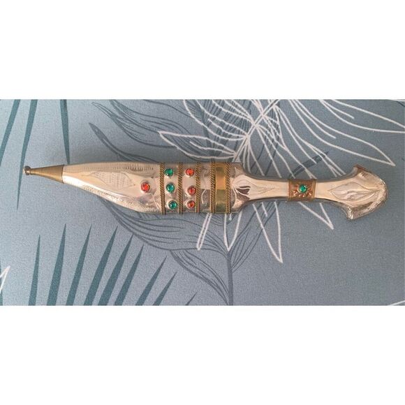 Authentic Vintage Jordanian Bedouin Shibriya Dagger Handcrafted Stainless Steel - Picture 1 of 8